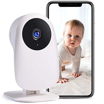 Nooie - Baby monitor con telecamera e audio a 2 vie, 2,4 G, Wi-Fi, 1080P, compatibile con telecamere di sorveglianza Alexa, rilevamento del movimento 