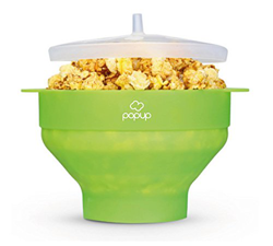 Richard Bergendi Popup popcorn a microonde popper con comode maniglie, Popcorn Maker silicone, pieghevole con coperchio precio