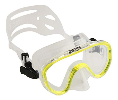 SEAC Marina, Maschera Subacquea Slt per Snorkeling e Gioco in Mare Unisex Bambini, Giallo, Piccola