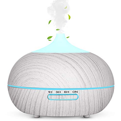 WD&CD Diffusore di Aromi 300ML Aggiornato Diffusore di Oli Essenziali Senz'acqua Spegnimento Automatico / 7 Luci Colorate / 3 Impostazione Timer/Silen