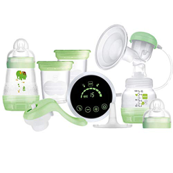 Mam Tiralatte elettrico e Manuale 2In1, contiene 2 Biberon Easy Start, Verde en oferta