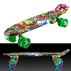 Skateboard Mini Cruiser da 55 cm/22 con Ruote Luminose a LED per Ragazzi e Adulti (COLORE 32) precio