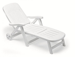 Ideapiu Lettino CHIUDIBILE Bianco, Lettino Piscina, Lettino Mare, Lettino TRASFORMABILE in Poltrona, Lettino California en oferta