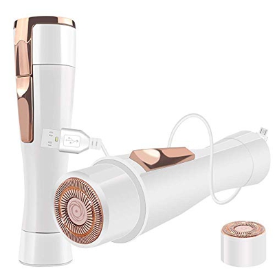 Epilatore per viso, Rasoio elettrico, Epilatore Elettrico Senza Dolore USB dei Capelli , Impermeabile Porta Trimmer per Guance, Mento e labbra con 1 T