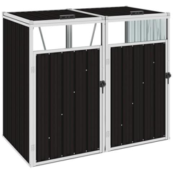 Copri Bidone Rifiuti Doppio Marrone 143x81x121 Cm In Acciaio en oferta
