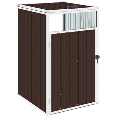 Copri Bidone Rifiuti Marrone 72x81x121 Cm In Acciaio