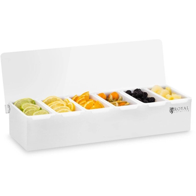 Royal Catering - Espositore portacondimenti in acciaio inox/PP - 6 x 450 ml