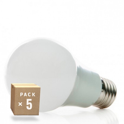 Greenice - Pack 5 Lampadina LED E27 Sferico Alluminio / Pc 7W 630Lm 30.000H | Bianco Caldo (HO-ED-B3-E27-7W-CW-PK5-AP)