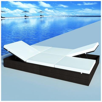 Lettino Da Sole Poli Rattan Marrone