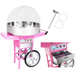 Macchina Per Lo Zucchero Filato Con Carretto E Cupola Paraschizzi 72cm - Royal Catering en oferta