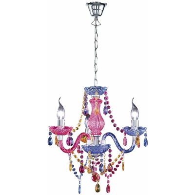 Sydney Rainbow - Lampadario con 3 punti luce lampada da soffitto gocce trasparente multicolore - BRICOZONE