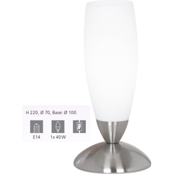 Slim Lampada Cono Nickel Vetro Bianco 60W E14 - EGLO ITALIANA en oferta