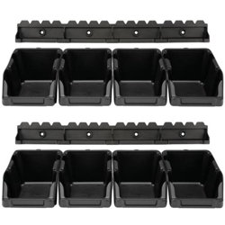 OMSB10 set, contenitore in plastica/103 mm x 165 mm x 75 mm Dimensioni, nero (confezione da 8) - Perel precio
