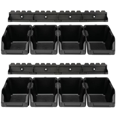 OMSB10 set, contenitore in plastica/103 mm x 165 mm x 75 mm Dimensioni, nero (confezione da 8) - Perel