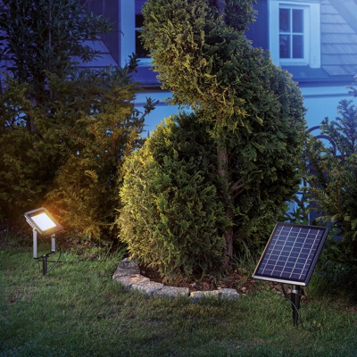 Faretto solare a luce bianca calda. Lampada solare a LED. Decorazione da giardino, esotec 102701