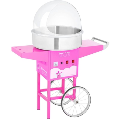 Royal Catering - Macchina per zucchero filato set con carrello e paraschizzi - 52 cm - 1.200 W - rosa