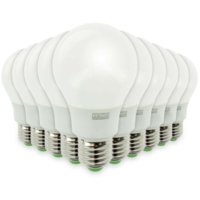 Eclairage Design - Lotto di 10 lampadine a LED E27 7W eq 40W 470Lm | Température de Couleur: Bianco neutro 4000K