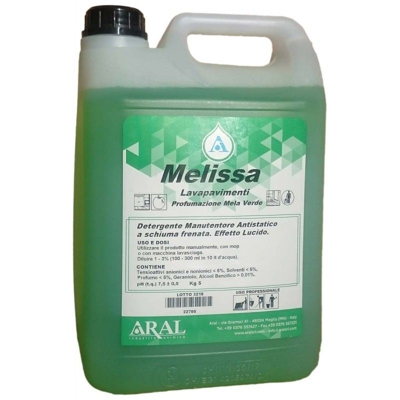 Lavapavimenti Professionale Melissa Aral al Profumo Mela Verde Antistatico Italiano 5kg