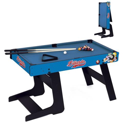 Biliardo Con Gambe Salvaspazio Stecche E Palle Incluse 121x60x78 *00995