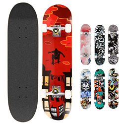 Hikole Skateboard Completo in Legno 79x20 cm in Acero Canadese 31 Pollici, Ruote 85A per Principianti Bambini e Adulti en oferta