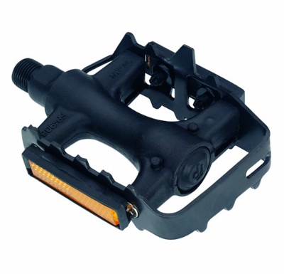 Point 09006100 - Pedali per mountain-bike/ciclocross, in plastica e acciaio, colore: Nero, 2 Pedali