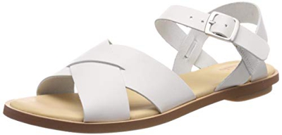 Clarks Willow Gild, Sandali con Cinturino alla Caviglia Donna, Bianco (White Leather-), 37 EU