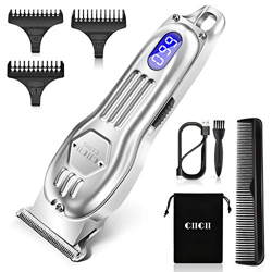 Tagliacapelli Uomo Professionale/Regolabarba Uomo, CIICII Professional T-Outliner Tagliacapelli Set (8 pezzi Cordles/T-Blade/Ricaricabile/LCD Display/ precio