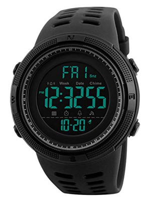 RSVOM Orologi da Polso da Uomo - 50M Impermeabili Digitale Orologi Sportivi da Uomo Militare Orologio con quadrante Nero LED con Sveglia/Il Conto alla