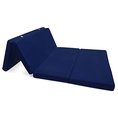 Beautissu Materasso da Campeggio Pieghevole - Materasso Pieghevole Ospiti - Campix 120x195 cm - Soffice Confortevole e Funzionale - Blu - Materasso Tr