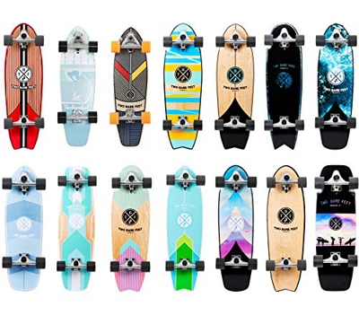 Two Bare Feet Full Carving Style Surfskate Skateboard 71,1 cm/73,7 cm/76,2 cm/78,7 cm/81,3 cm (standard Tidal Surfskate)