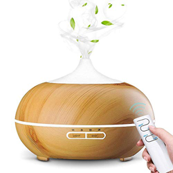 SaponinTree Diffusore di Oli Essenziali Ultrasuoni, 550ml Diffusore di Aromi Ultrasuoni con 7 colori LED Selezionabili, Purificatore Aria, per Yoga, C en oferta