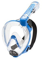 Cressi Duke, Maschera Integrale Grande Visione Snorkeling con Tubo Dry Unisex Adulto, Blu (Clear/Blue), S/M precio