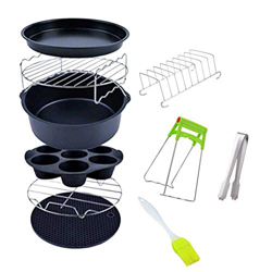 ZQEDY 10pcs Cottura al Forno Cesto 6inch 7inch Tappetino in Silicone Pizza Piastra Friggitrice ad Aria Accessori - Come da Foto, 6inch en oferta