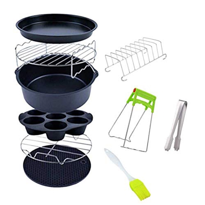 ZQEDY 10pcs Cottura al Forno Cesto 6inch 7inch Tappetino in Silicone Pizza Piastra Friggitrice ad Aria Accessori - Come da Foto, 6inch