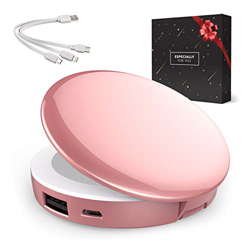 Regalo Donna Mamma Fidanzata Sorella, Idee Regalo per Anniversario Compleanno, Anniversario Matrimonio, Regali per lei Specchio Powerbank (Oro Rosa) precio