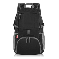Foregoer 30l Ultra Zaino Leggero Idrorepellente Nylon Pieghevole Daypack per Viaggio Hiking - Nero en oferta