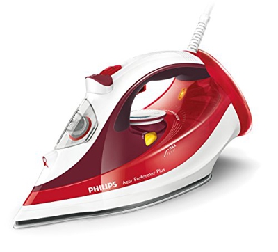 Philips gc4516/40 Azur Performer Plus ferro da stiro a vapore, 2400 W, colore: rosso/bianco.