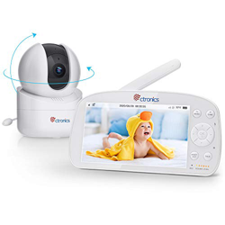 Baby Monitor con Video e Audio, Ctronics Telecamera Baby Monitor con Batteria da 5000mAh, Videocamera Wireless per Bambini, Ampio Schermo da 5.5", Por precio