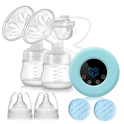 Tiralatte Elettrico, SUMGOTT Ricaricabile tiralatte doppio con 3 modalità e 9 livelli di aspirazione