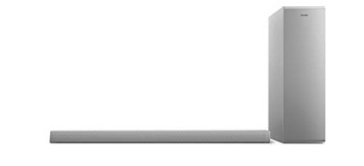 PHILIPS AUDIO B6405/10 Soundbar Altoparlante Bluetooth con Subwoofer Wireless, 2.1 Canali, 140 W, Dolby Audio, HDMI ARC, Design sottile con Staffa per