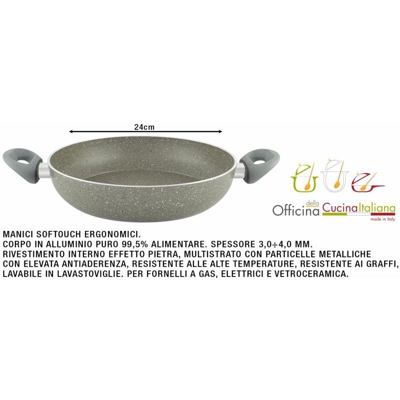 Tegame Antiaderente Sasso 2 Man. Cm.24 - BIGHOUSE IT