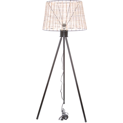 Kasanova - Lampada Da Terra In Rattan E Metallo, Da 107 Cm Nero