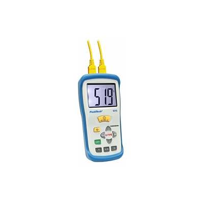 Peaktech - Peak Tech P 5115 2 canali professionale termometro digitale con ampio display per di Tipo K Sonda/termocoppie di 50 + 1300 gradi C con 3