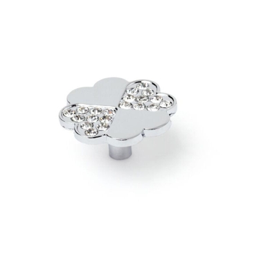 Pomolo, Zama, Cromato Lucido/Vetro, Diametro 35 mm. Marchio - REI