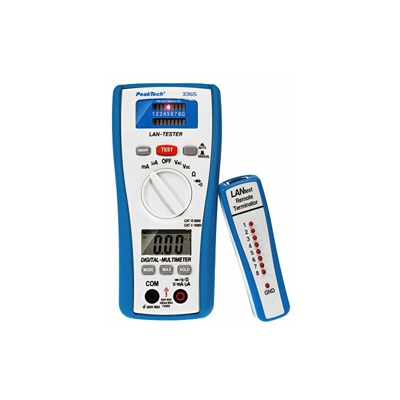 Peaktech 3365 – Multimetro Digitale Rms con Tester Lan, Tester di Rete, Tester di Tensione, Multimetro Portatile, Tester per Cavi, Voltmetro, Tester