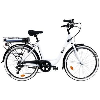 Bicicletta Elettrica City Bike Ruote 26'' Colore Nero