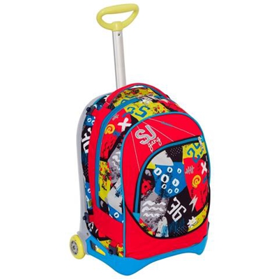 Zaino Scuola Ragazzi Trolley 3in1 Jack Sj Carrello Rimovibile Rosso