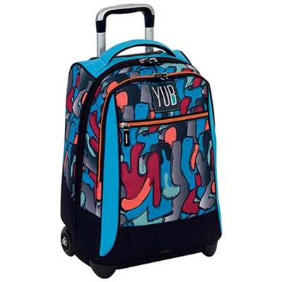 Zaino Trolley Yub Murales Boy Blu Fantasia Ragazzi Scuola Viaggi