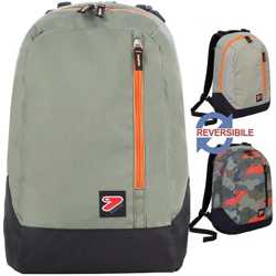 Zaino The Double Camouflage Grigio Reversibile 44 X 34 X 21 Cm en oferta