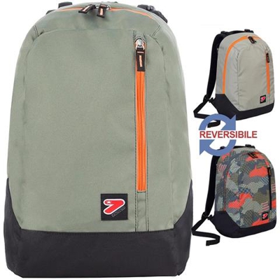 Zaino The Double Camouflage Grigio Reversibile 44 X 34 X 21 Cm